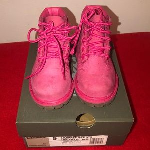 Kids size 5 Timberland pink boots